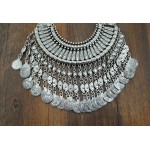 Silver Vintage Coins Tassels Bohemian Ethnic Necklace