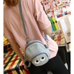 Grey Cartoon Cute Eyes Mini Backpack Cross Body Bag