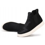 Black Pony Fur High Top Chelsea Ankle Boots Sneakers Shoes