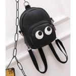 Black Cartoon Cute Eyes Mini Backpack Cross Body Bag