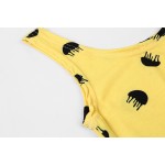 Yellow Black Jellyfish Sleeveless T Shirt Cami Tank Top
