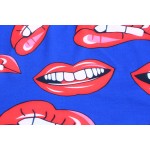 Blue Red Lips Mouths Funky Sleeveless T Shirt Cami Tank Top