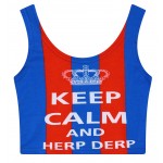 Blue Red Keep Calm and Herp Derp Sleeveless T Shirt Cami Tank Top