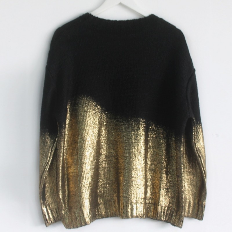 metallic gold sweater