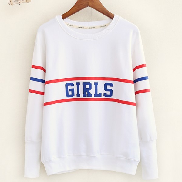 White Girl Old School Long Sleeve Sweatshirts Tops