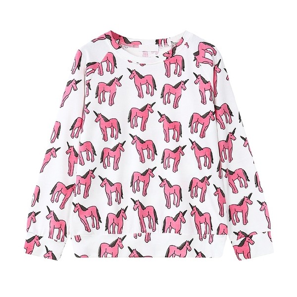 White Pink Unicorns Harajuku Funky Long Sleeve Sweatshirts Tops