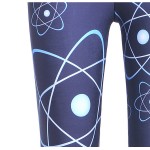 Navy Blue Atomic Locus Totem Print Yoga Fitness Leggings Tights Pants