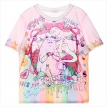 Pink Sweet Rainbow Harajuku Comic Cartoon Short Sleeves T Shirt