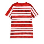 Red White Stripes Three Monkies Harajuku Funky Short Sleeves T Shirt Top