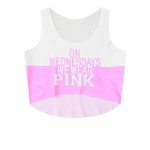 White Pink Wear Sexy Cropped Sleeveless T Shirt Cami Tank Top 