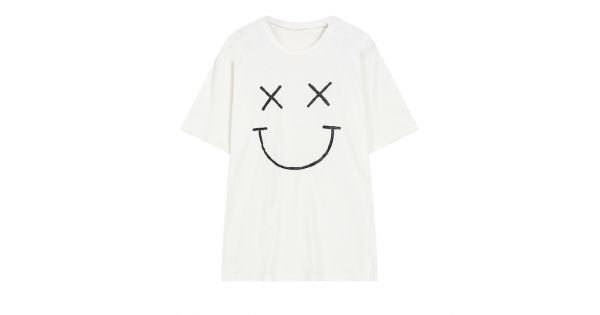 White Black Yellow Smile Happy Face Harajuku Funky Long Sleeve Sweatshirts  Tops