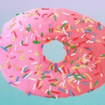 Pink Donuts Glaze Cropped Sleeveless T Shirt Cami Tank Top 