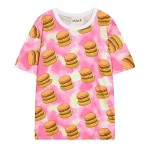 Pink Rainbow Hamburgers Harajuku Funky Short Sleeves T Shirt Top