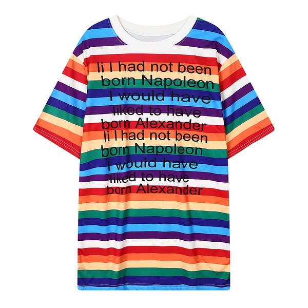 Rainbow Stripes Born Napoleon Alexander Short Sleeves T Shirt Top