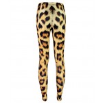 Brown Yellow Leopard Animal Print Yoga Fitness Leggings Tights Pants