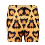 Brown Yellow Leopard Animal Print Yoga Fitness Leggings Tights Pants
