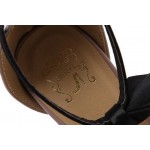 Khaki Patent Leather Rabbit Ears Black Bow High Stiletto Heels Sandals Shoes