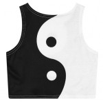 Black White Yin Yang Cropped Sleeveless T Shirt Cami Tank Top 