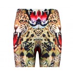 Brown Yellow Fierce Tiger Leopard Cheetah Print Yoga Fitness Leggings Tights Pants