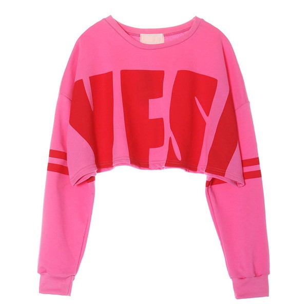 Pink YES Harajuku Funky Long Sleeve Sweatshirts Tops