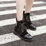 Black Suede Lace Up Combat Military Flats Boots Shoes