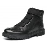 Black Velcro Tapes High Top Mens Oxfords Shoes Ankle Sneakers Boots