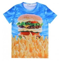 Blue Hamburger French Fries Short Sleeves Mens T-Shirt