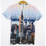 Blue Sky New York Manhattan Metropolitan Short Sleeves Mens T-Shirt