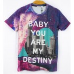 Purple Baby You Are My Destiny Short Sleeves Mens T-Shirt