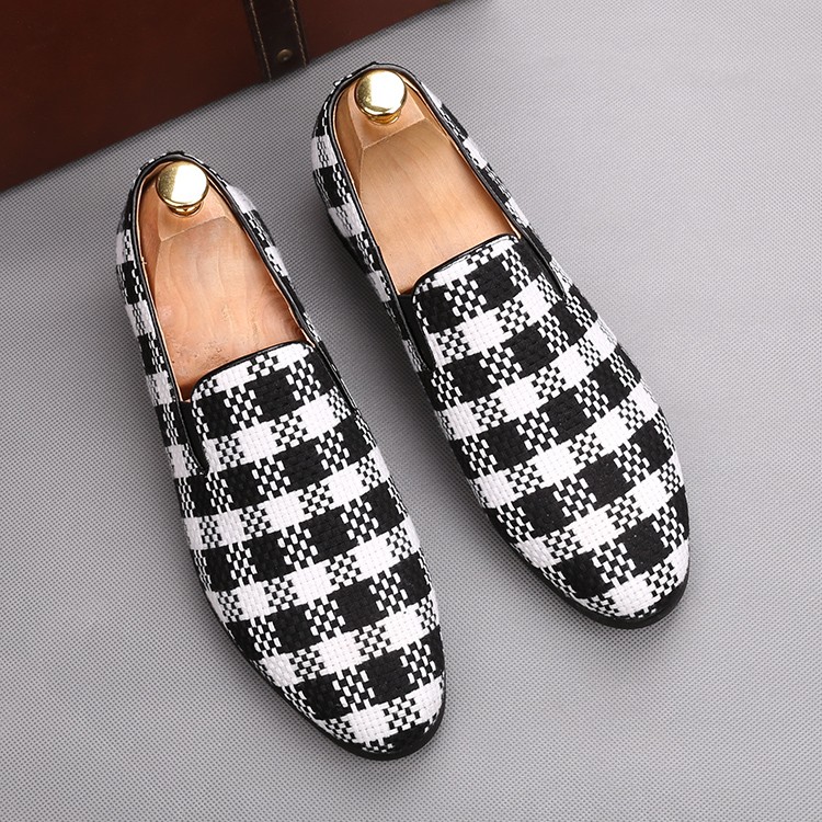 black and white plaid flats