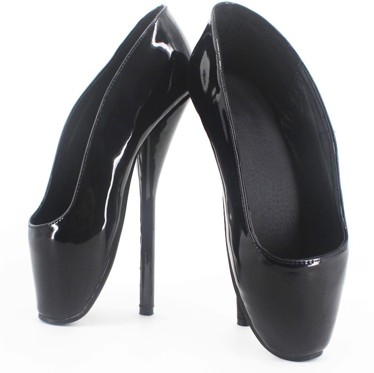 black patent ballerina pumps