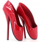 Red Patent Glossy Ballet Ballerina Super High Stieltto Heels Lady Gaga Weird Shoes
