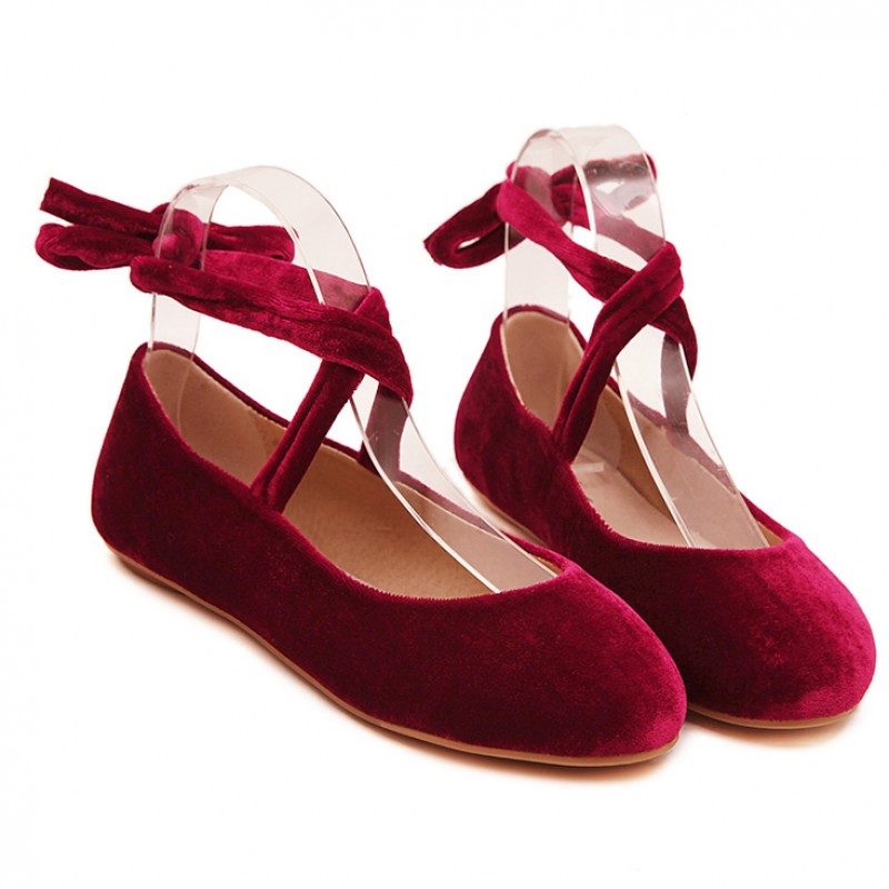 maroon lace up flats