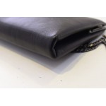 Black Silver Pink Diamonte Buckle Oversized Envelope Clutch Bag Purse