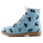 Blue Cats Lace Up High Top Military Combat Rider Boots