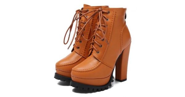 orange combat boots