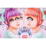 Pink Rainbow Galaxy Harajuku Weird Creeper OMG  Sassy Girls Short Sleeves T Shirt