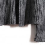 Grey Knitted Long Sleeves Cropped Cardigan Outer Jacket