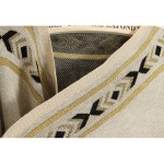Khaki Tribal Enthic Pattern Fringes Long Sleeves Batwing Cardigan Outer Coat