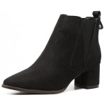 Black Suede Pointed Head Chelsea Ankle Boots Shoes