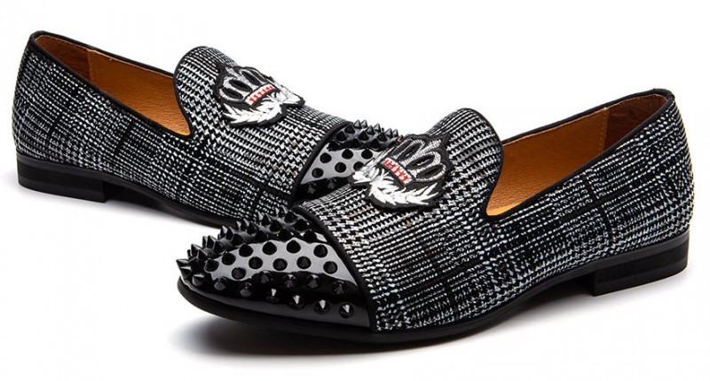prom loafers with spikes
