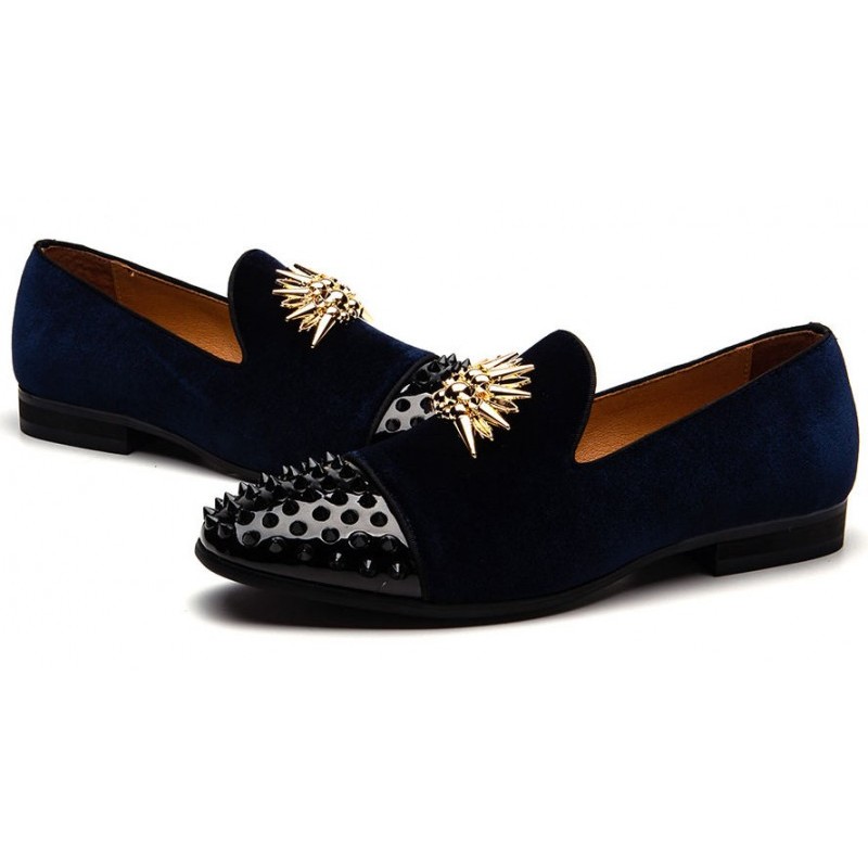 blue prom loafers