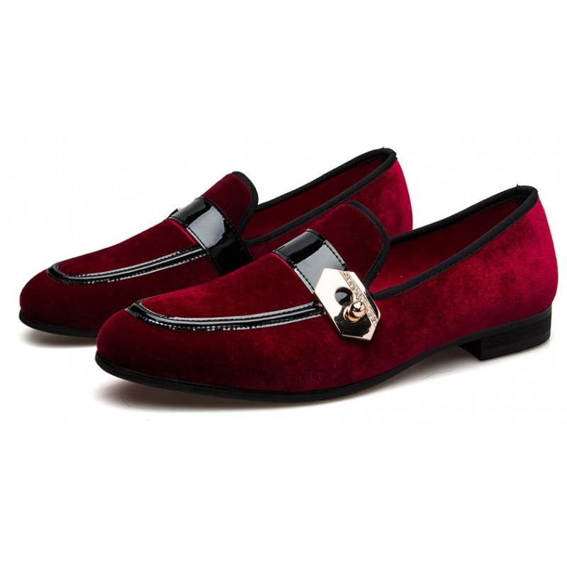 burgundy and gold loafers mens