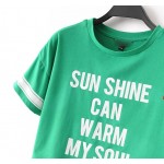 Green Black Sun Shine Can Warm My Soul College Cropped Short Sleeves T Shirt Top 