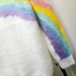 White Pastel Rainbow Long Sleeves Sweater Sweatshirt