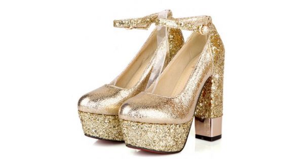 gold high heels for bridesmaids