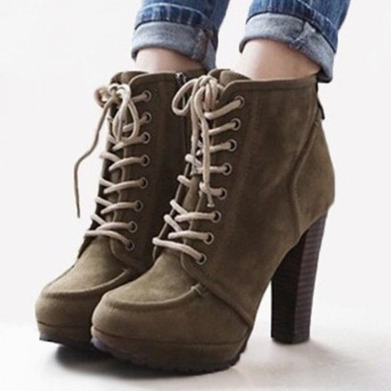 heeled combat boots