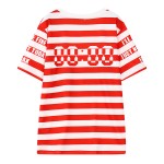 Red Black White Stripes Snow White Cheers Harajuku Funky Short Sleeves T Shirt Top