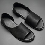 Black Slip On Flip Flop Mens Gladiator Roman Sandals Shoes