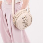 Pink Black Cream Butterfly Round Shape Vintage Cross Body Strap Jewellery Bag Handbag